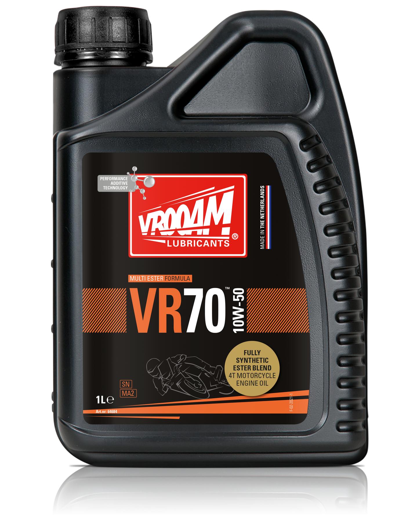 VR70 Fully Synthetic Ester Blend 4T Motorcycle Engine Oil SAE 10W-50 12x1L (only sold per carton)
