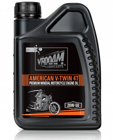American V-Twin Premium Mineral Motorcycle Engine Oil SAE 20W-50 4x4L (only sold per carton)