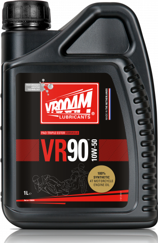 VR90 100% Synthetic 4T Motorcycle Engine Oil SAE 10W50 12x1L (only sold per carton)