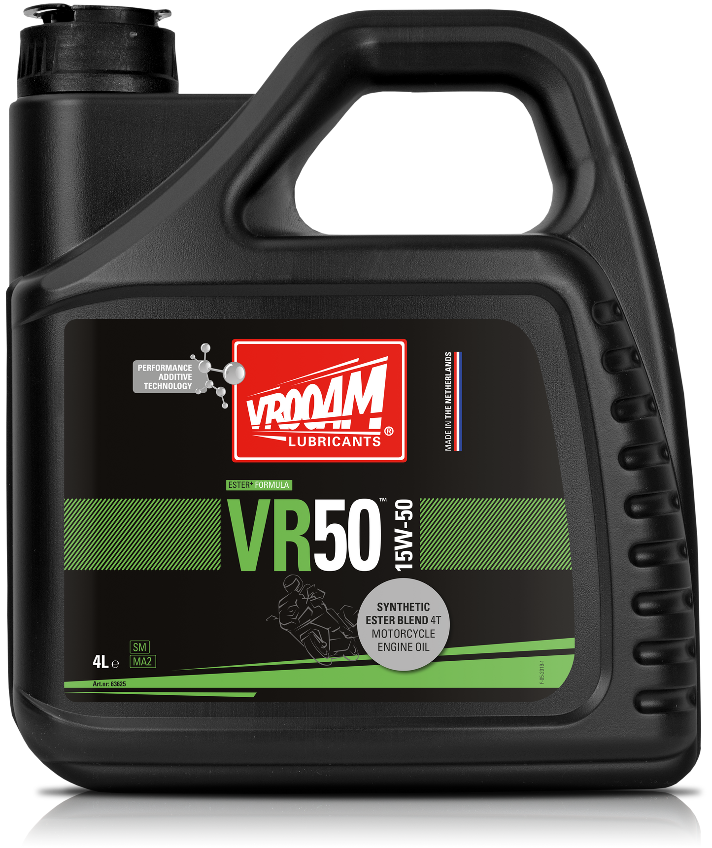 VR50 Synthetic Ester Blend 4T Motorcycle Engine Oil SAE 15W-50 1x4L (Only sold per carton)