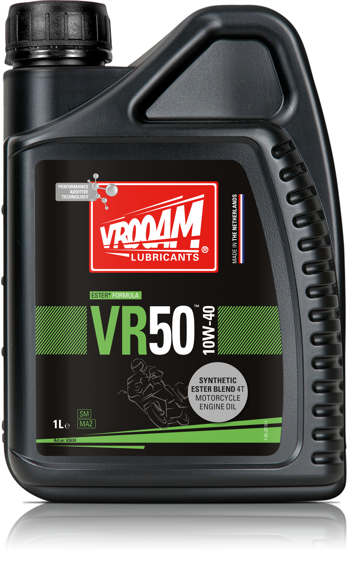 VR50 Synthetic Ester Blend 4T Motorcycle Engine Oil SAE 10W-40 12x1L (only sold per carton)