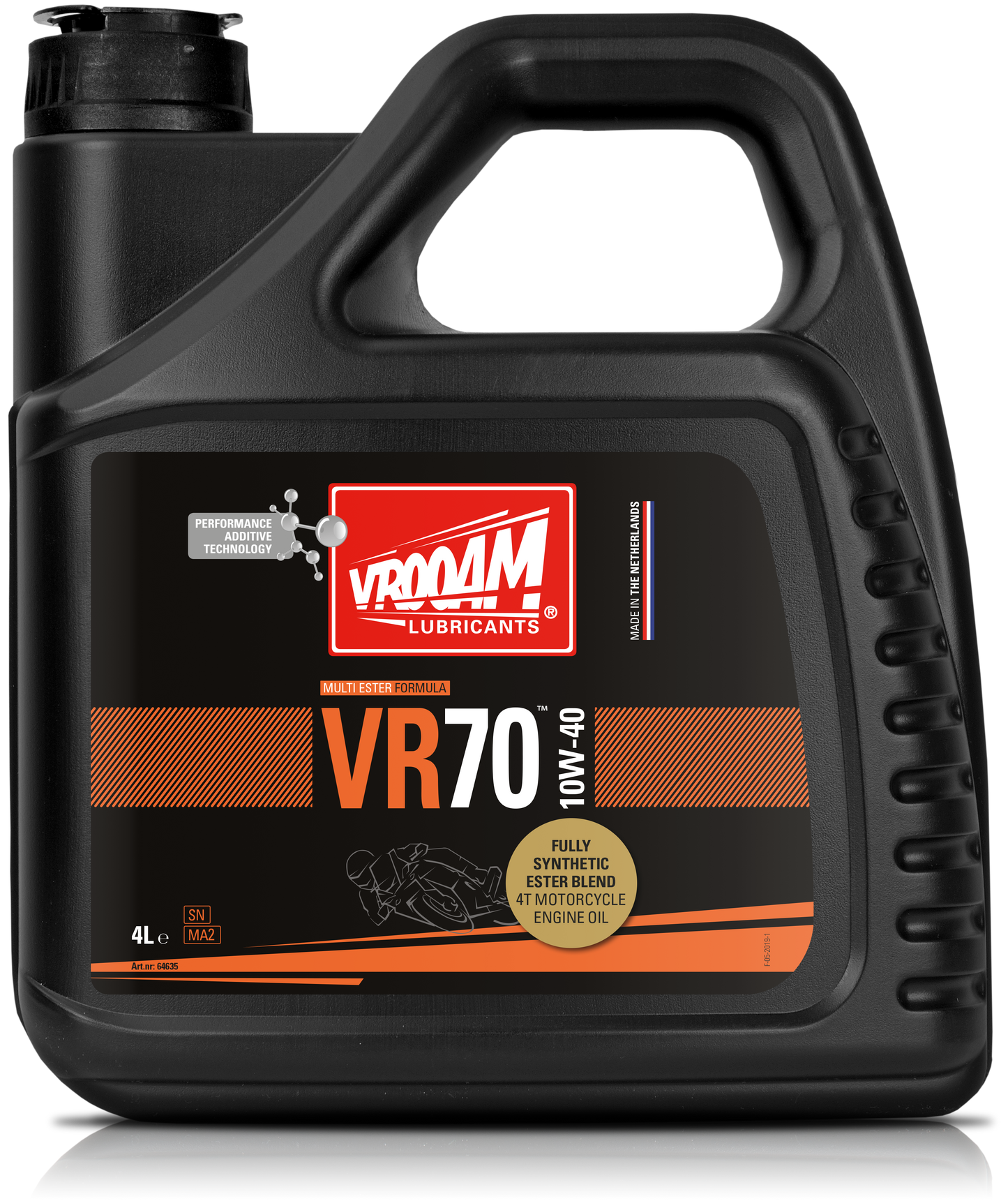 VR70 Fully Synthetic Ester Blend 4T Motorcycle Engine Oil SAE 10W-40 1x20L