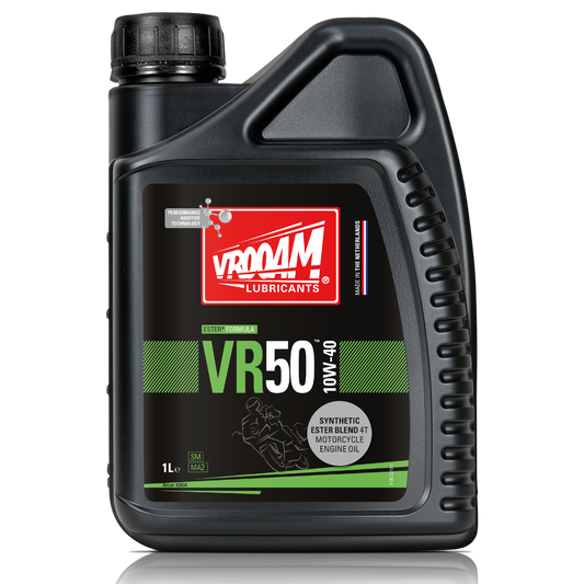 VR50 Synthetic Ester Blend 4T Motorcycle Engine Oil SAE 10W-40 12x1L (only sold per carton)