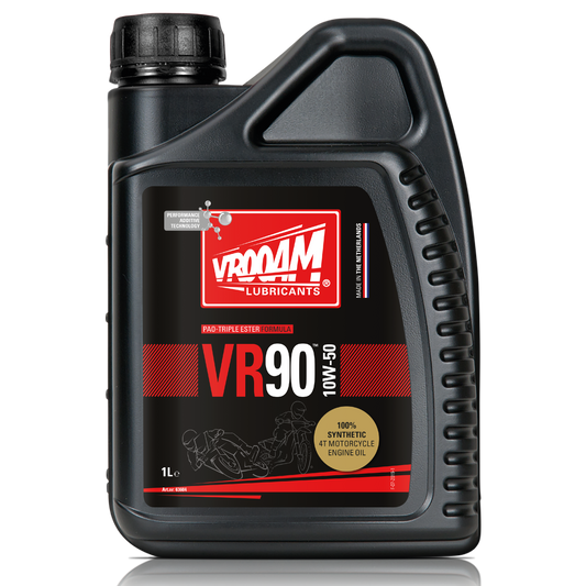 VR90 100% Synthetic 4T Motorcycle Engine Oil SAE 10W50 12x1L (only sold per carton)